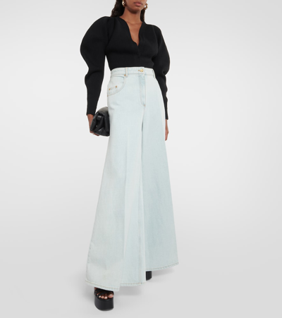 Nina Ricci Schlagjeans Mit Hohem Bund In Blue