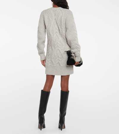 Isabel Marant Nazae Cutout Cable-knit Mini Dress In Grey