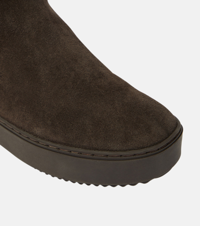 Shop See By Chloé Juliet Shearling-lined Suede Ankle Boots In Grey
