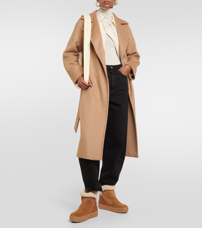 See By Chloé Juliet Shearling-lined Suede Ankle Boots In Beige