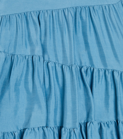 Il Gufo Tiered-skirt Ruffled Dress In Blue