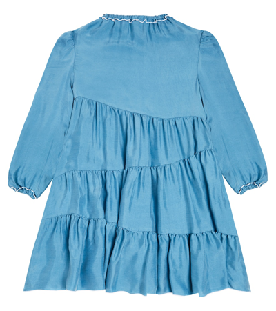Il Gufo Tiered-skirt Ruffled Dress In Blue