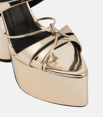 Shop D’accori Belle Metallic Leather Platform Sandals In Gold