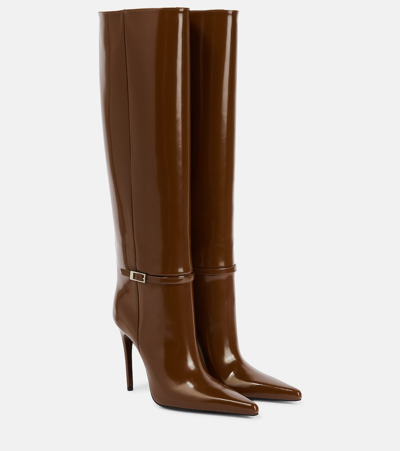 Shop Saint Laurent Vendome Knee-high Leather Boots In Brown