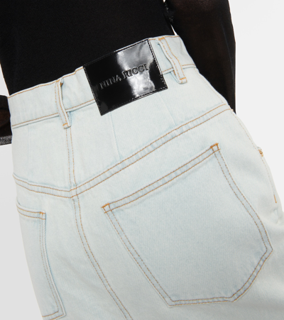 Nina Ricci Denim Midi Skirt In Blue