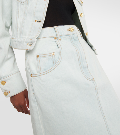 Nina Ricci Denim Midi Skirt In Blue