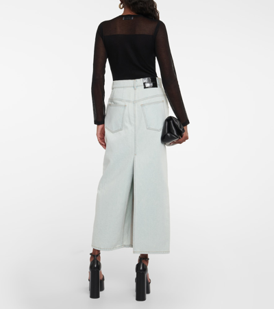 Shop Nina Ricci Denim Maxi Skirt In Blue