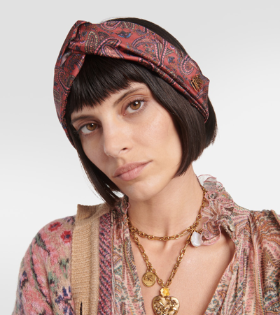 Shop Etro Paisley Silk Headband In Multicoloured