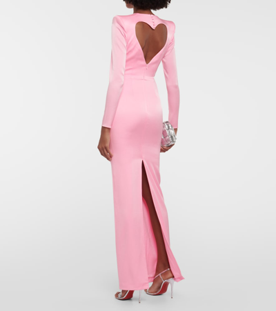 Shop Alex Perry Daley Cutout Satin Crêpe Maxi Dress In Pink