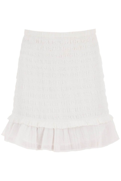 Shop Isabel Marant Étoile Frilled Hem Mini Skirt In White