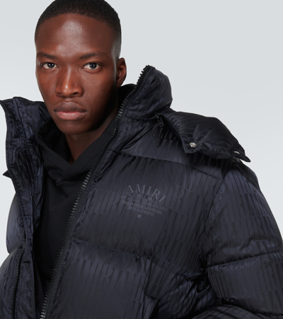 Shop Amiri Jacquard Down Jacket In Black