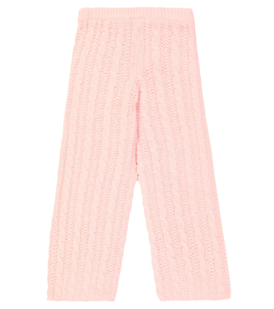 Shop Moschino Teddy Bear Cable-knit Pants In Pink