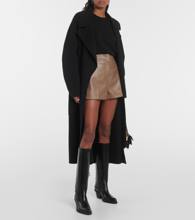 Shop Max Mara Leather Knee-high Boots In Black