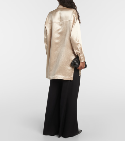 Max Mara Bacio Oversize Satin Shirt In White
