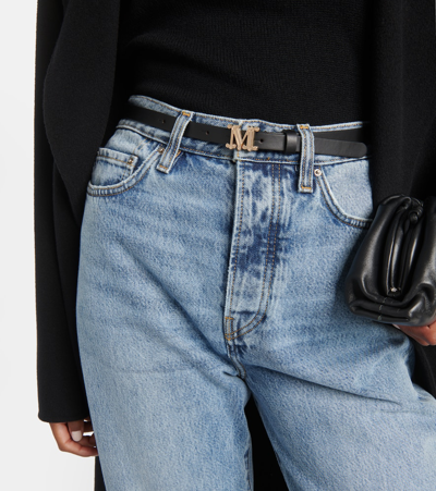 Shop Max Mara Graziata Leather Belt In Black