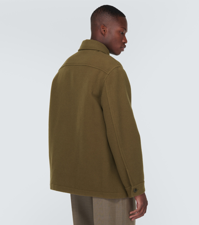 Lemaire Hunting Wool Jacket In Brown