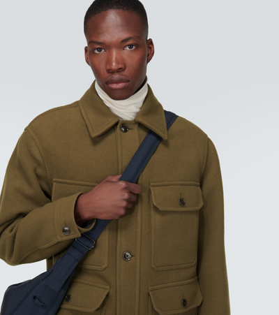 Lemaire Hunting Wool Jacket In Brown