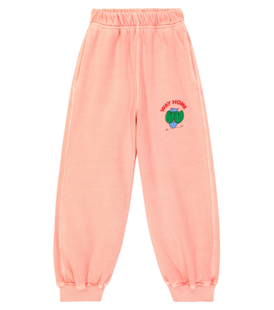 Jellymallow Printed Cotton Jersey Sweatpants In Pink