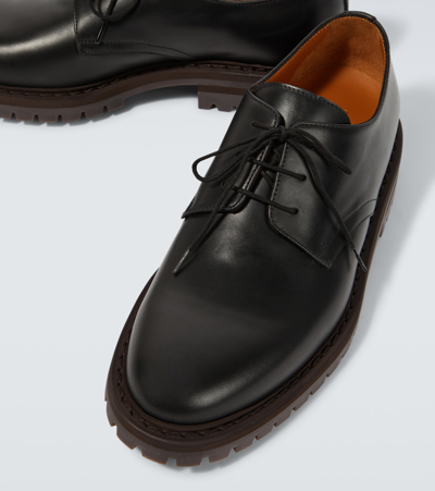 Shop Common Projects Officers Leather Derby Shoes In Black
