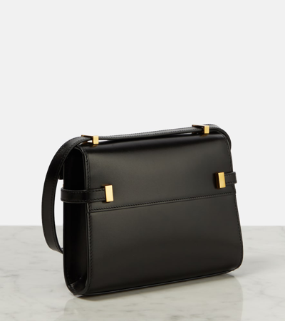 Shop Saint Laurent Manhattan Mini Leather Shoulder Bag In Black