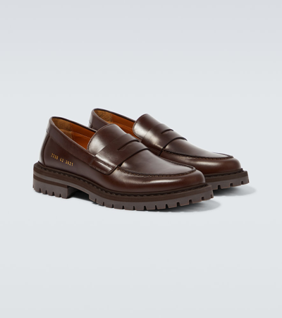 Shop Common Projects Leather Penny Loafers In Brown