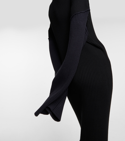 The Row Deela Cotton-blend Turtleneck Dress In Black