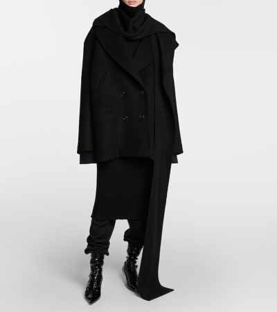 The Row Deela Cotton-blend Turtleneck Dress In Black