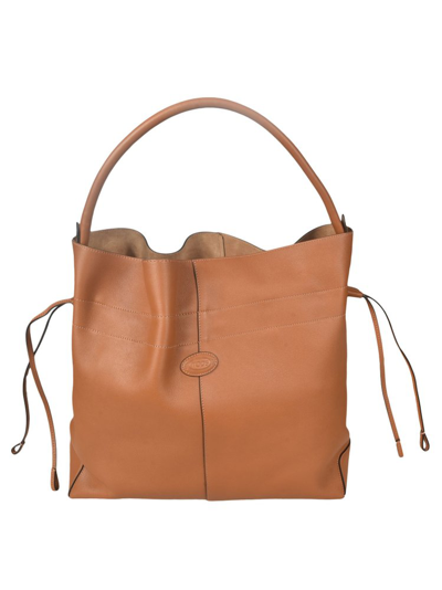 Shop Tod's Di Bag Medium Drawstring Bucket Bag In Brown