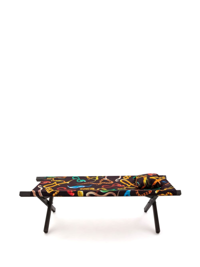 Shop Seletti Snakes-print Poolbed In Black