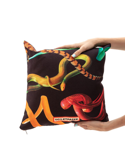 Shop Seletti Snakes-print Poolbed In Black