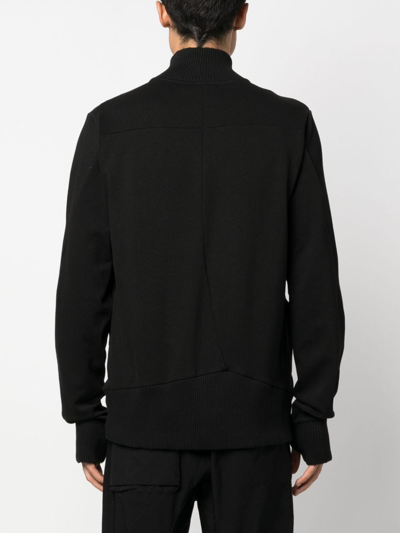 Shop Thom Krom Thumb-slot Zip-up Sweatshirt In Black
