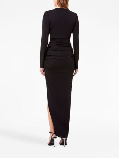 Shop Nicholas Lura Plunge-neck Dress In Black