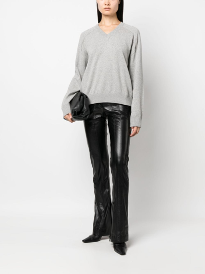 Armarium V-neck Recycled Cashmere Jumper In Grey