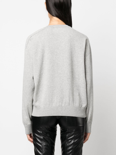 Shop Armarium V-neck Recycled Cashmere Jumper In Grey