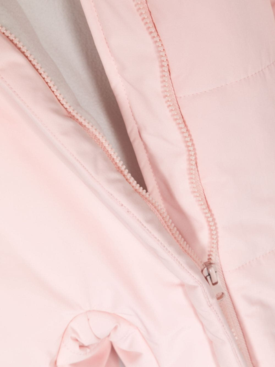 Shop Monnalisa Bow-detail Padded Snowsuit In Pink