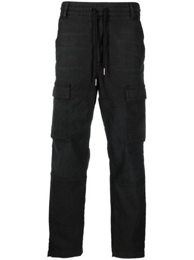 Shop Diesel Krooley Joggjeans® Tapered-leg Jeans In Black