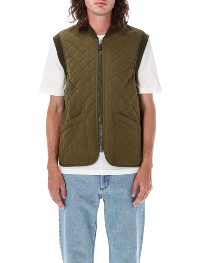 Shop Apc A.p.c. Silas Quilted Zipped Vest In Green