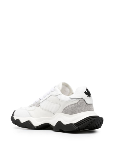 Shop Dsquared2 Wave Leather Sneakers In White