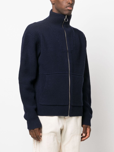 Shop Axel Arigato Taro Ribbed-knit Wool Sweater In Blue