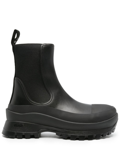 Stella Mccartney Trace Faux-leather Ankle Boots In Black