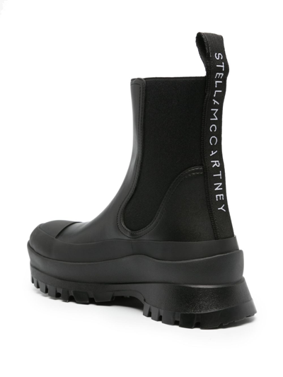 Stella Mccartney Trace Faux-leather Ankle Boots In Black