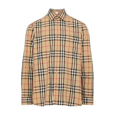 Shop Burberry Checkered Shirt In Archive_beige_ip_chk