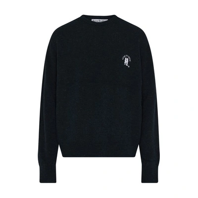 Shop Acne Studios Round-neck Sweater In Dark_navy_melange