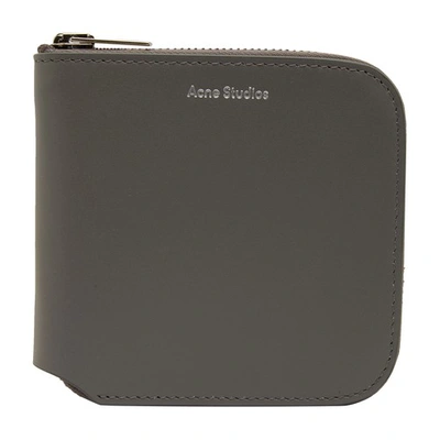 Shop Acne Studios Mini Zipped Wallet In Dark_grey