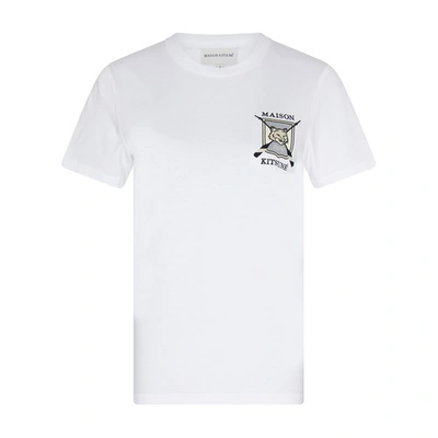 Shop Maison Kitsuné College Fox Tee-shirt In White