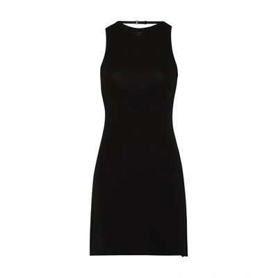 Shop Courrèges Crepe Jersey Mini Lingerie Dress In Black