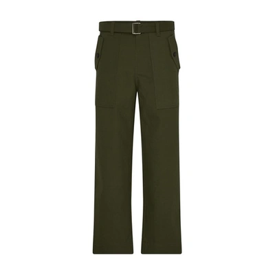 Shop Maison Kitsuné Branded Workwear Pants In Military_green