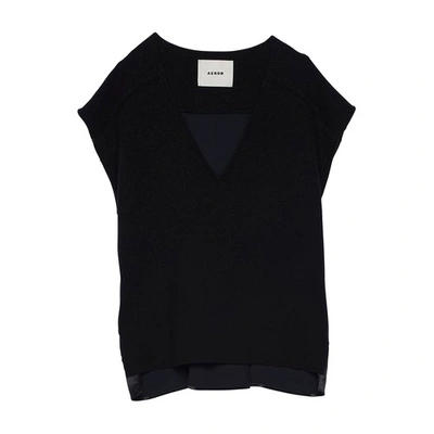 Shop Aeron Thorne Sleeveless Knitted Top In Black