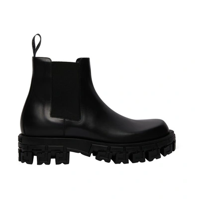 Shop Versace Chelsea Boots In 1b000_black