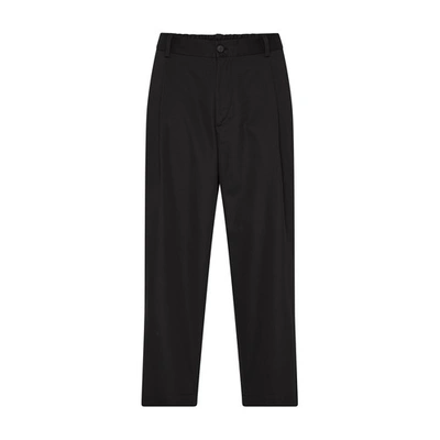 Shop Maison Kitsuné Cropped Pleated Pants In Black